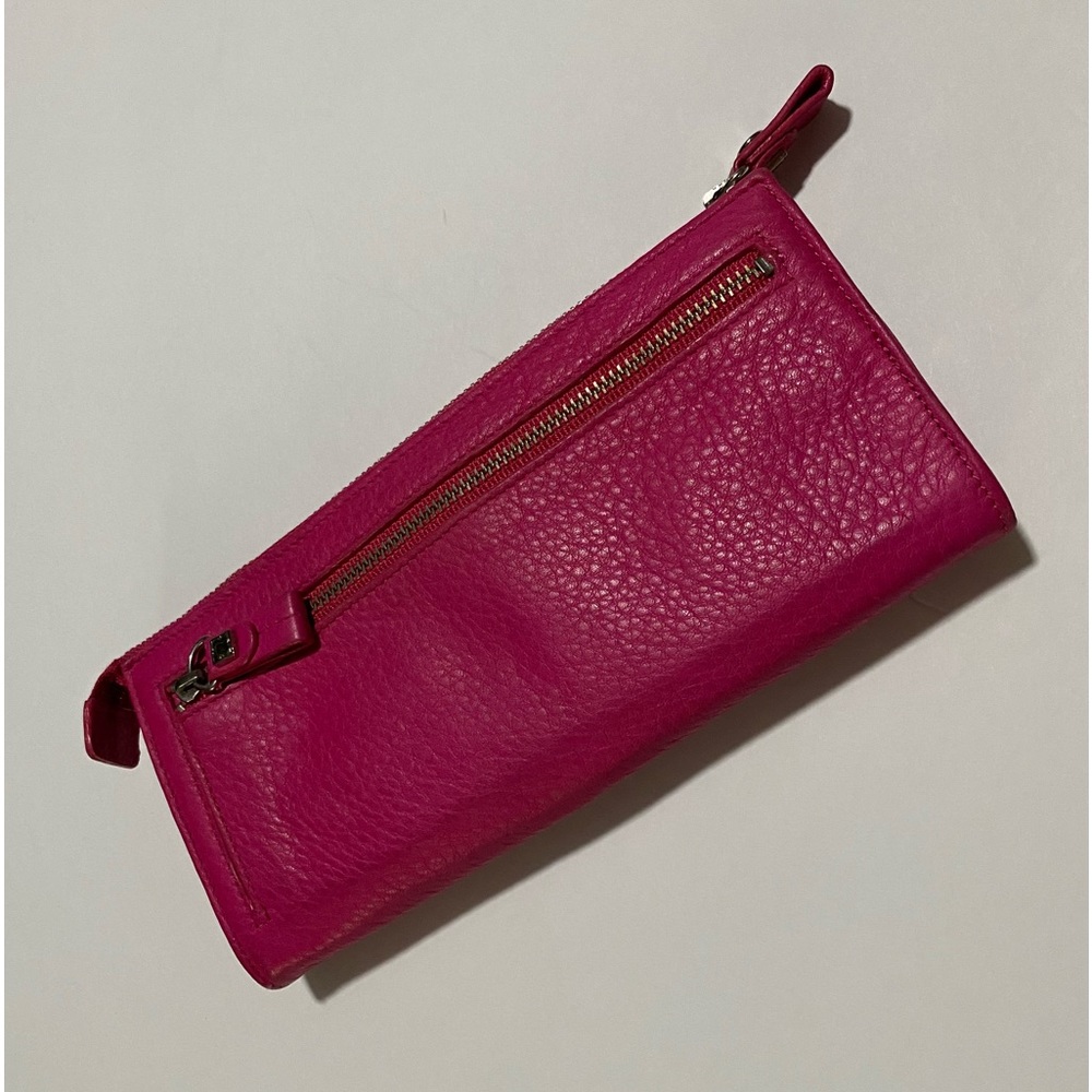 Liz Claiborne Leather Clutch Wallet Silver Chain Strap - Picture 5 of 12